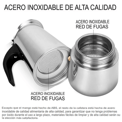 Cafetera Prensa Italiana Café Espresso Acero Quirurgico 6tz