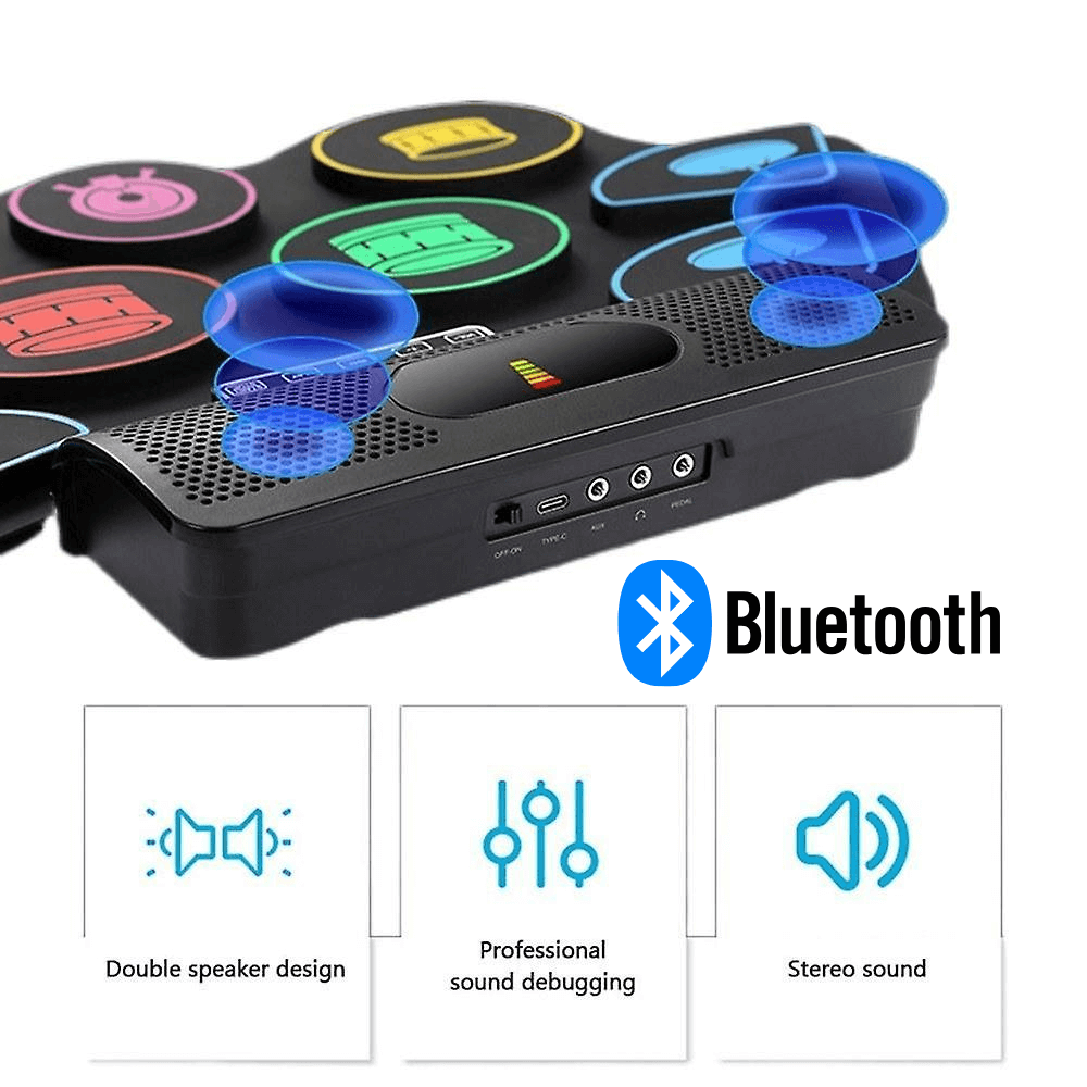 Batería Electrónica Juegos Tambores Bluetooth 7 Almohadillas