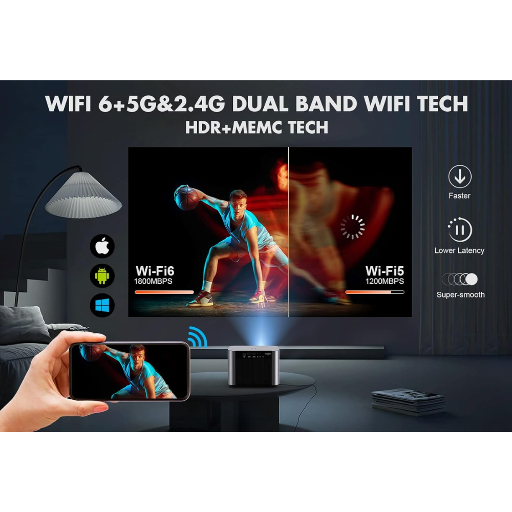 Proyector 1080p Fhd VIZONY 800 Ansi Wifi 5g Bt Auto Enfoque