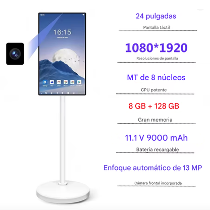 Pantalla Inteligente 24 In Tactil Giratoria Android Portátil