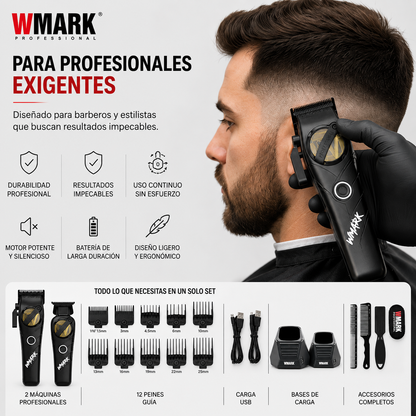 Kit Cortadora De Pelo + Trimmer Profesional WMARK NG-8613