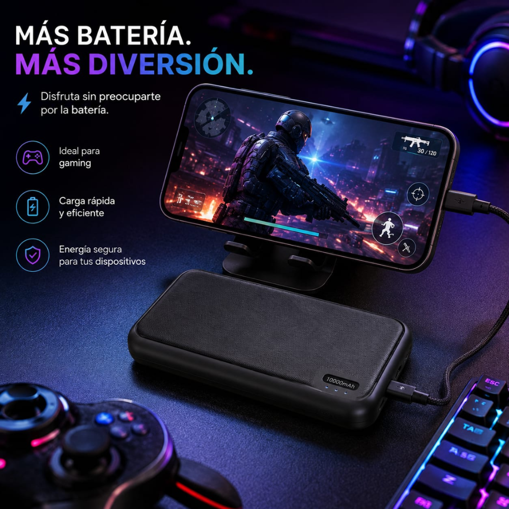 Power Bank Batería Externa Portátil 10.000 mah Cargador USB Q6