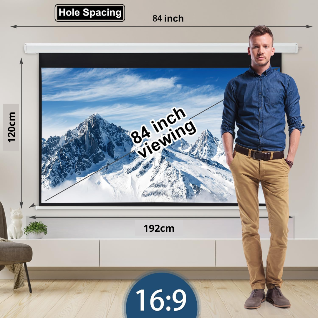 Telón Pantalla De Proyector Eléctrico 84 Pulgadas 16:9 4k/8k