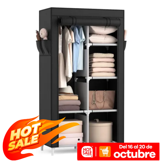 Armario De Tela Portátil Closet Organizador De Ropa Doble