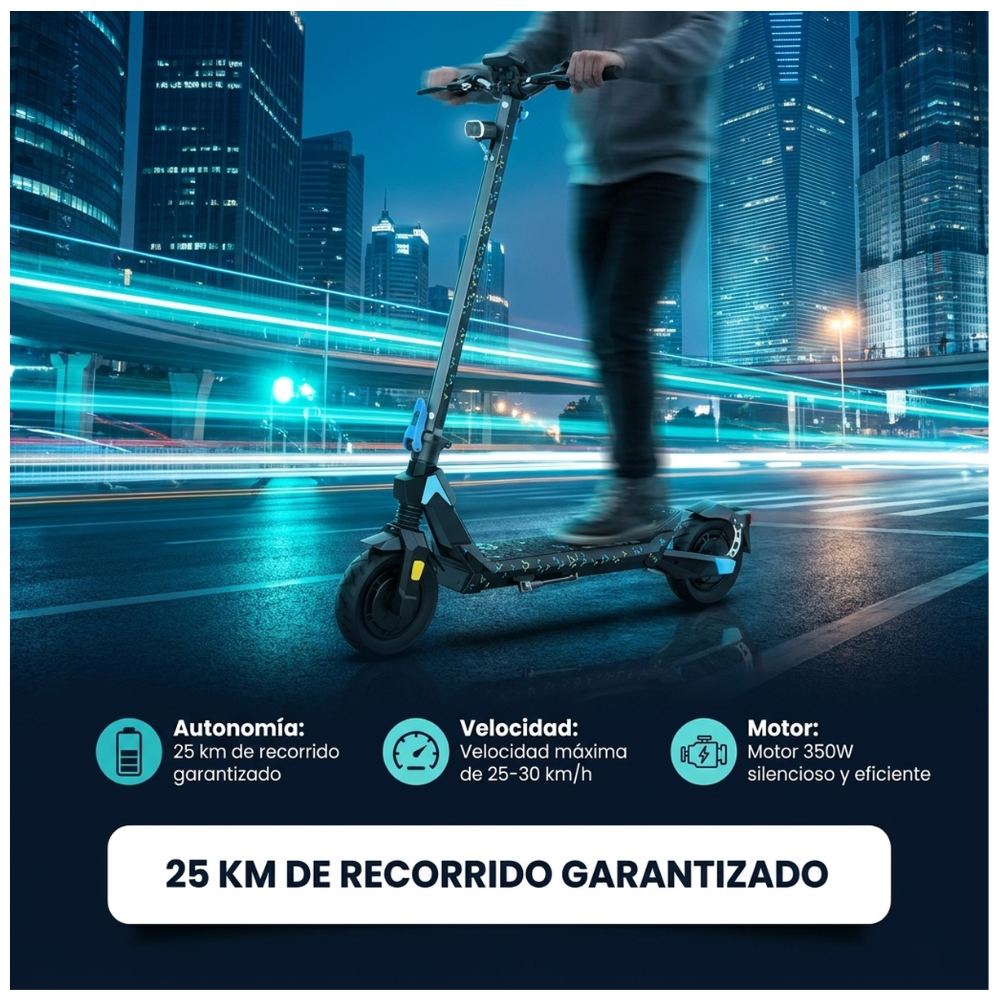 G1 Scooter Eléctrica Plegable Motor 350w Batería Litio 36V 6AH
