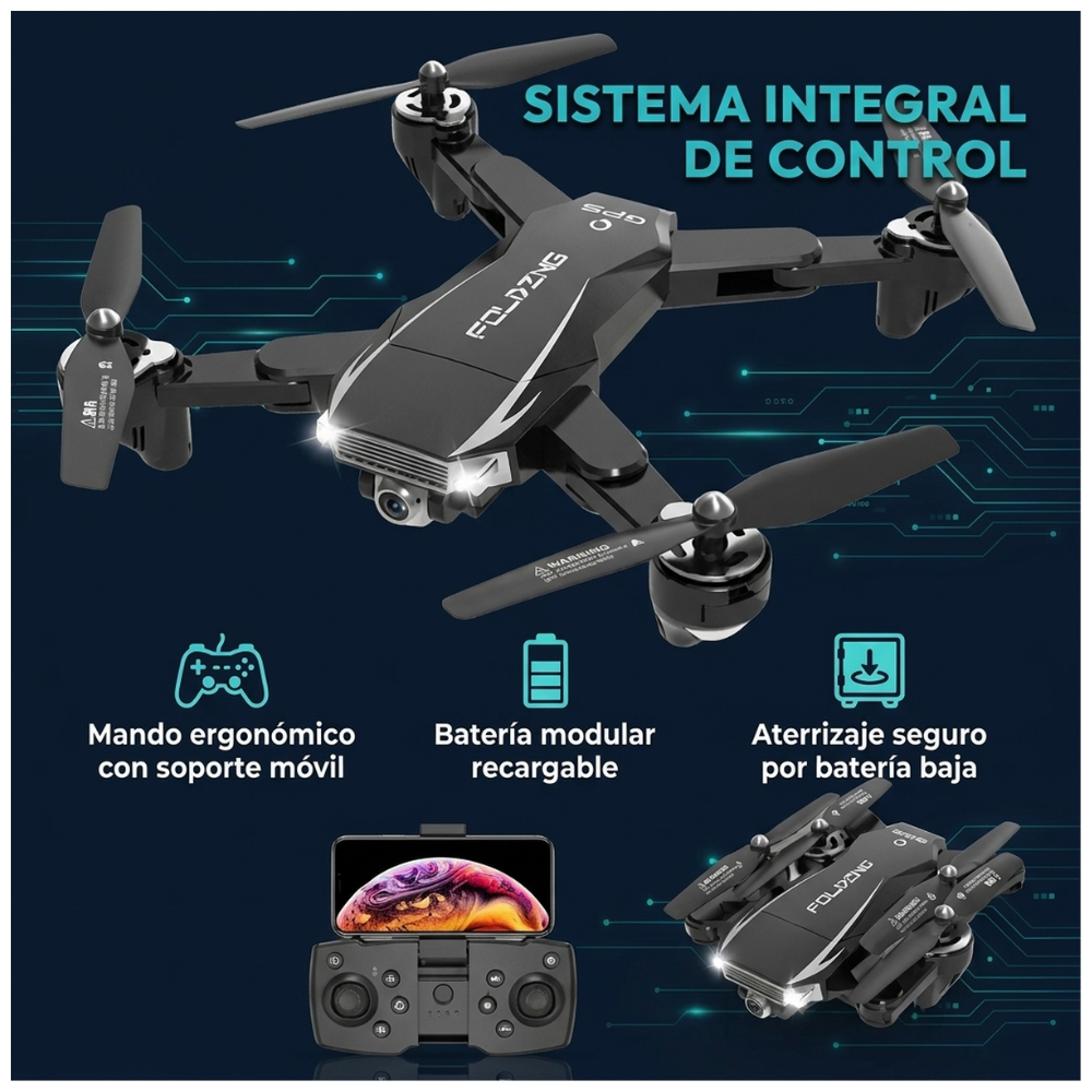 Drone GPS Camara 720P HD Wifi Motor Brushless Dual Batery S6