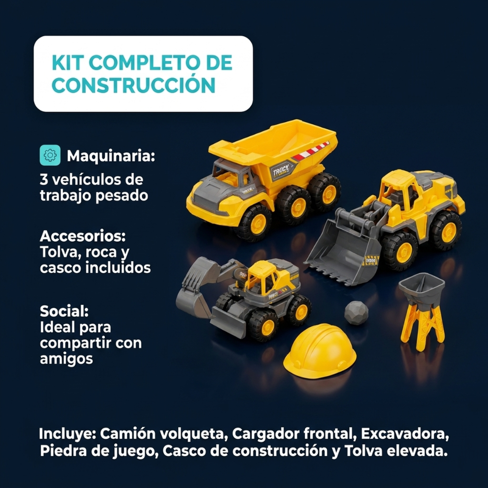 Set x6 Carritos De Construcción Infantil Juguetes Didácticos