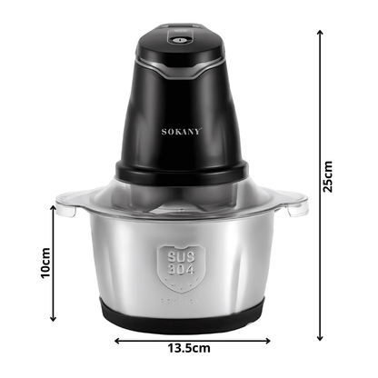 Procesador De Alimentos Picadora Eléctrica 400w 2.0l Sokany