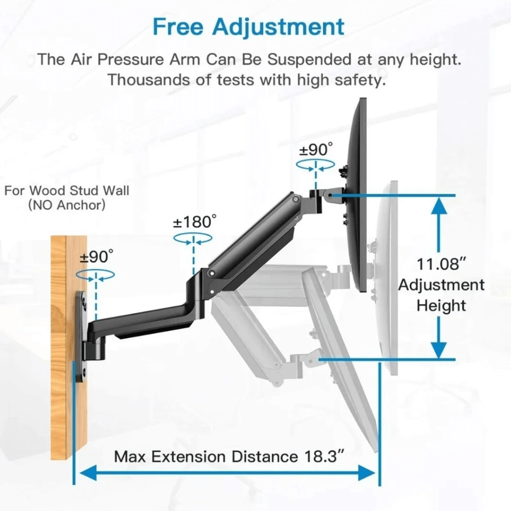 Soporte De Pared Brazo Para Monitor 17-35 Rotación 360 An520