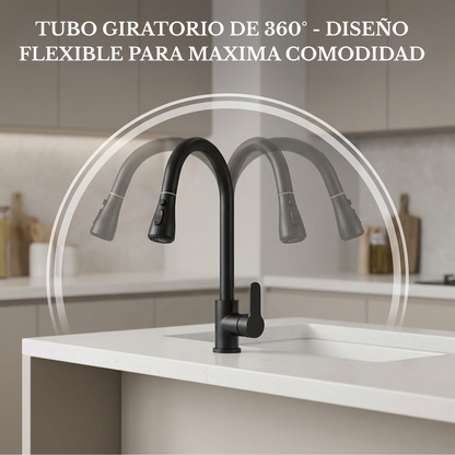 Grifo Lavaplatos Extraíble Cocina Frío Caliente Acero Inox