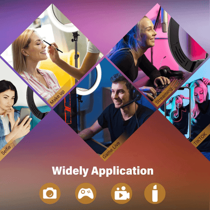 Aro De Luz Led Táctil 56cm Rgb Para Móvil, Cámaras Trípode