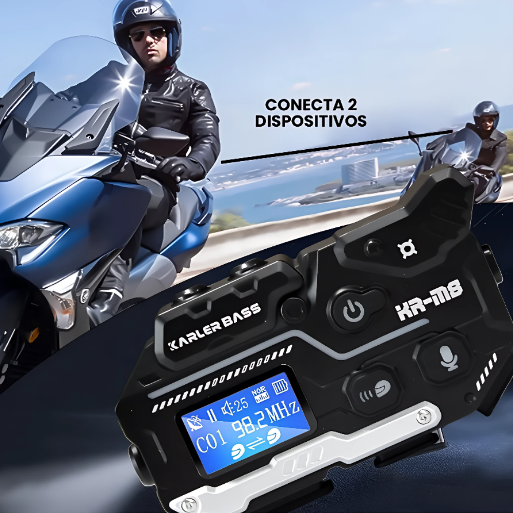 Intercomunicador Casco Moto Llamadas Bluetooth LED RGB KR-M8