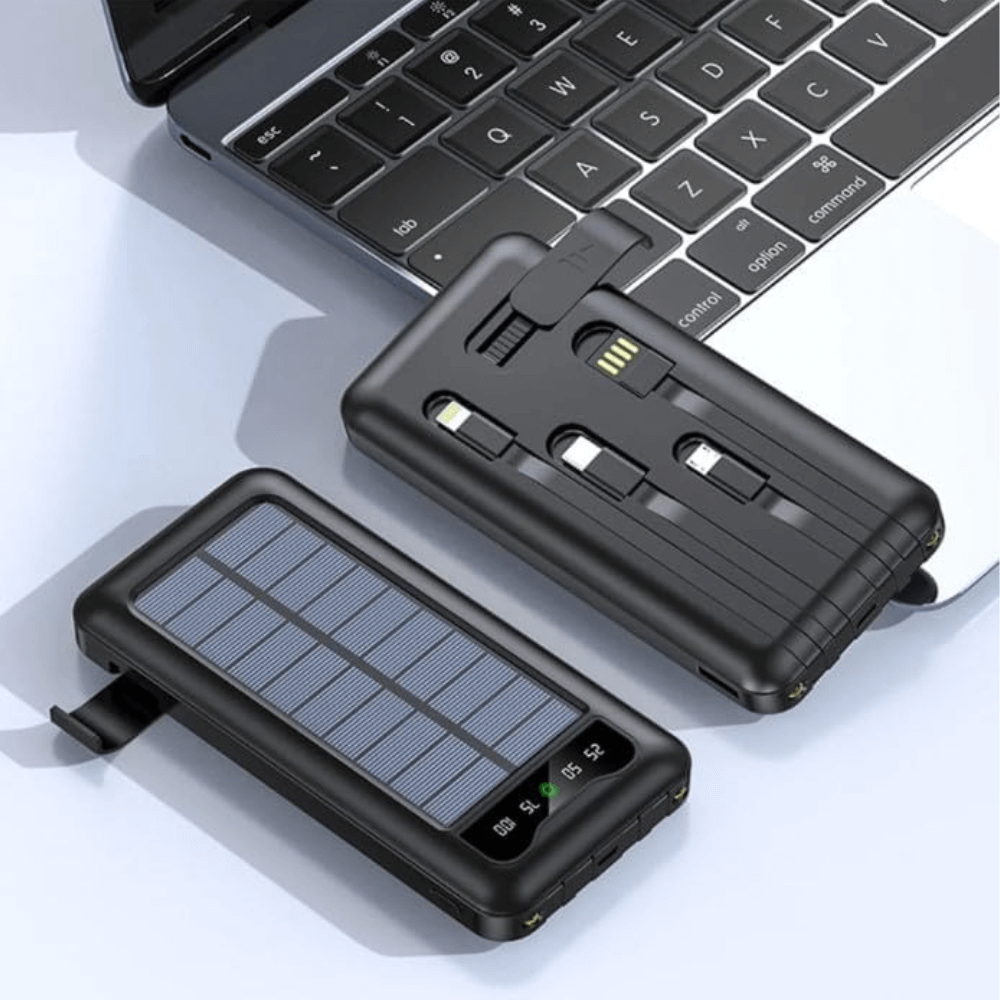 Power Bank Batería Solar Portátil Panel 20000mah Linterna Cm