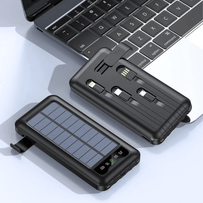 Power Bank Batería Solar Portátil Panel 20000mah Linterna Cm