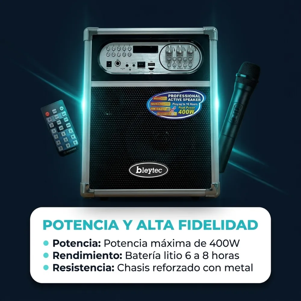 Parlante Portátil Profesional Bleytec 400w Bluetooth SP-BC1455
