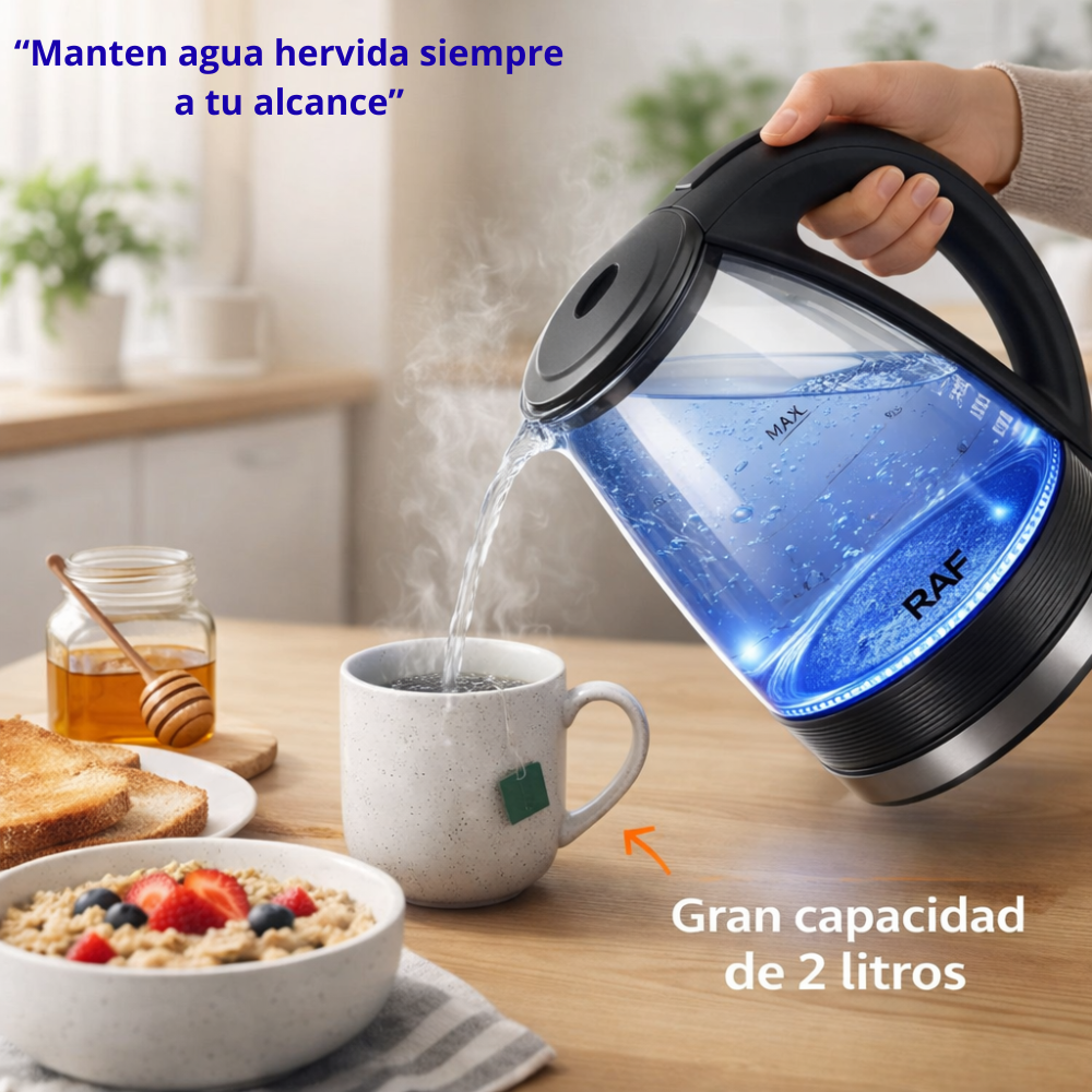 Hervidor De Agua Eléctrico Raf 2litros Base Acero Inoxidable RAF
