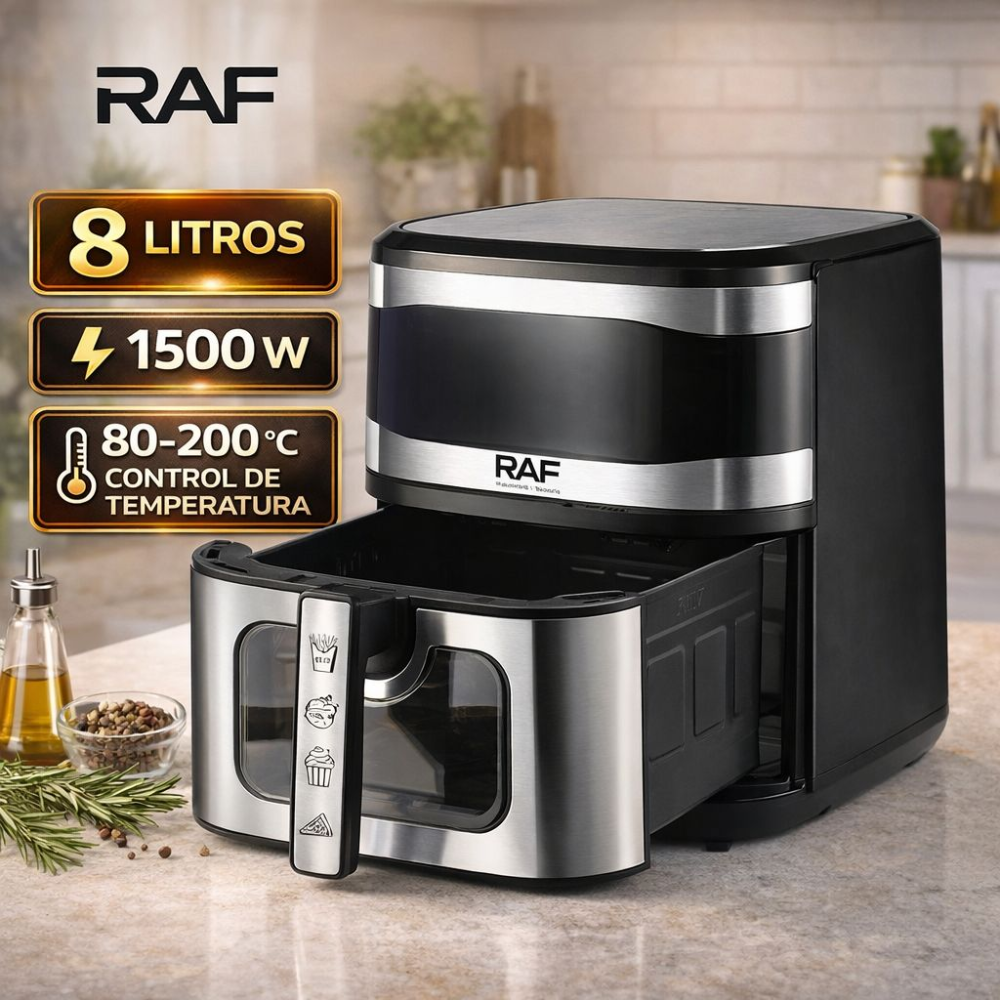 Freidora Sin Aceite RAF Air Fryer Digital Pantalla Táctil 8l