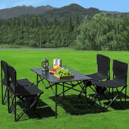 Juego De Camping Set Mesa 95cm 4 Sillas Plegables Portatil