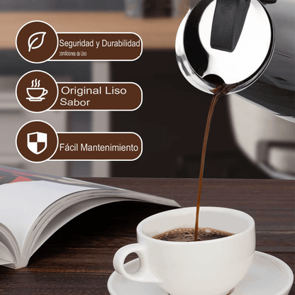 Cafetera Prensa Italiana Café Espresso Acero Quirurgico 6tz