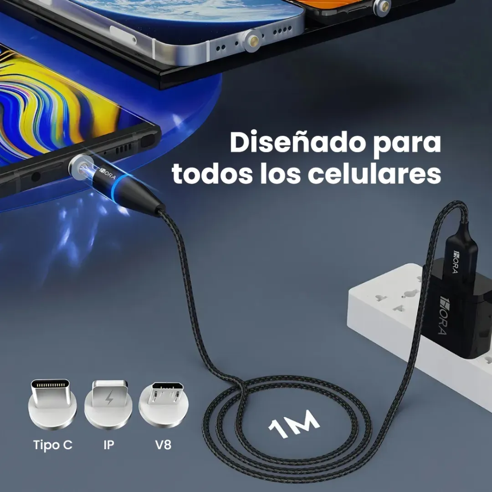 Cable Usb 3 En 1 Salida Tipo C, V8 Y Lightning 1hora Cab253
