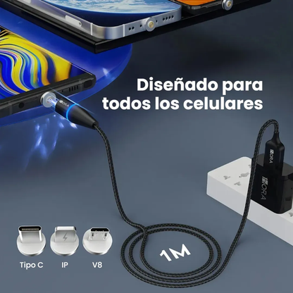 Cable Usb 3 En 1 Salida Tipo C, V8 Y Lightning 1hora Cab253