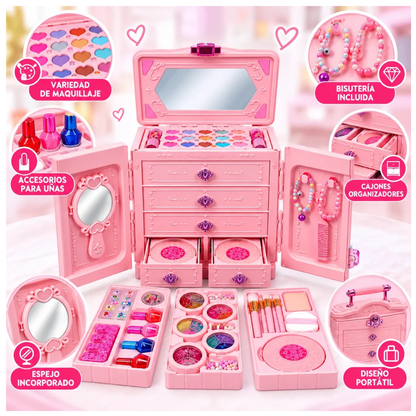Kit Belleza Infantil Estuche Cosmetiquera Juguete Niñas 66pc