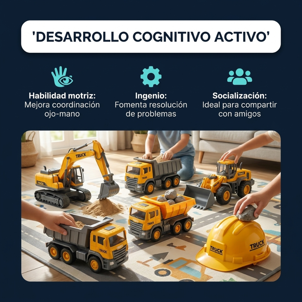 Set x6 Carritos De Construcción Infantil Juguetes Didácticos