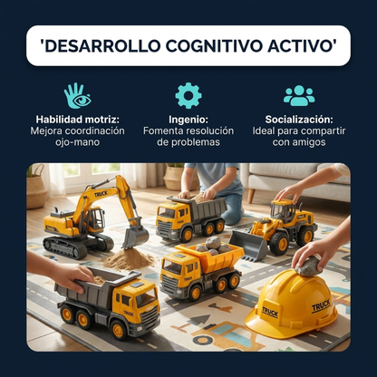 Set x6 Carritos De Construcción Infantil Juguetes Didácticos