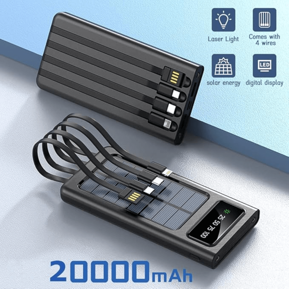 Power Bank Batería Solar Panel 20.000mah Cargador Portátil