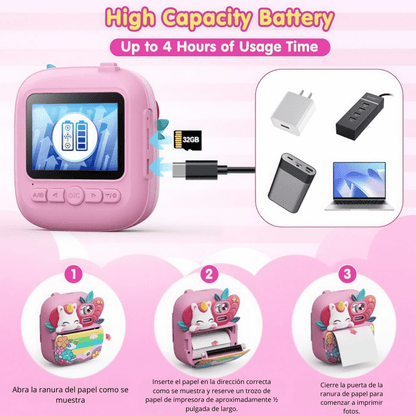 Cámara Instantánea Térmica Digital Fotos Videos 1080p Niños