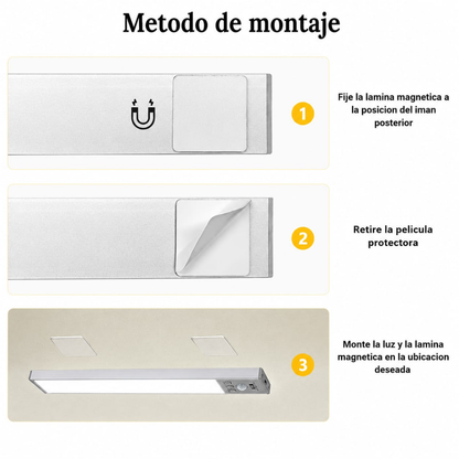 Luz Led Inteligente Magnética Recargable Sensor 3 Niveles