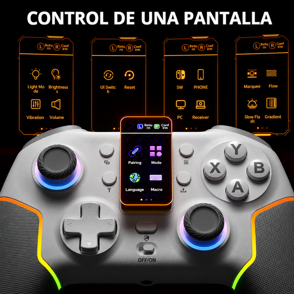 Control Bluetooth Gamer Echtpower Rgb Android, Ios Pc