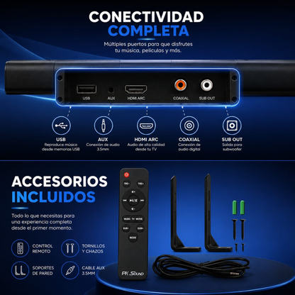 Barra De Sonido Profesional Pk Sound 2.1 Teatro En Casa S508