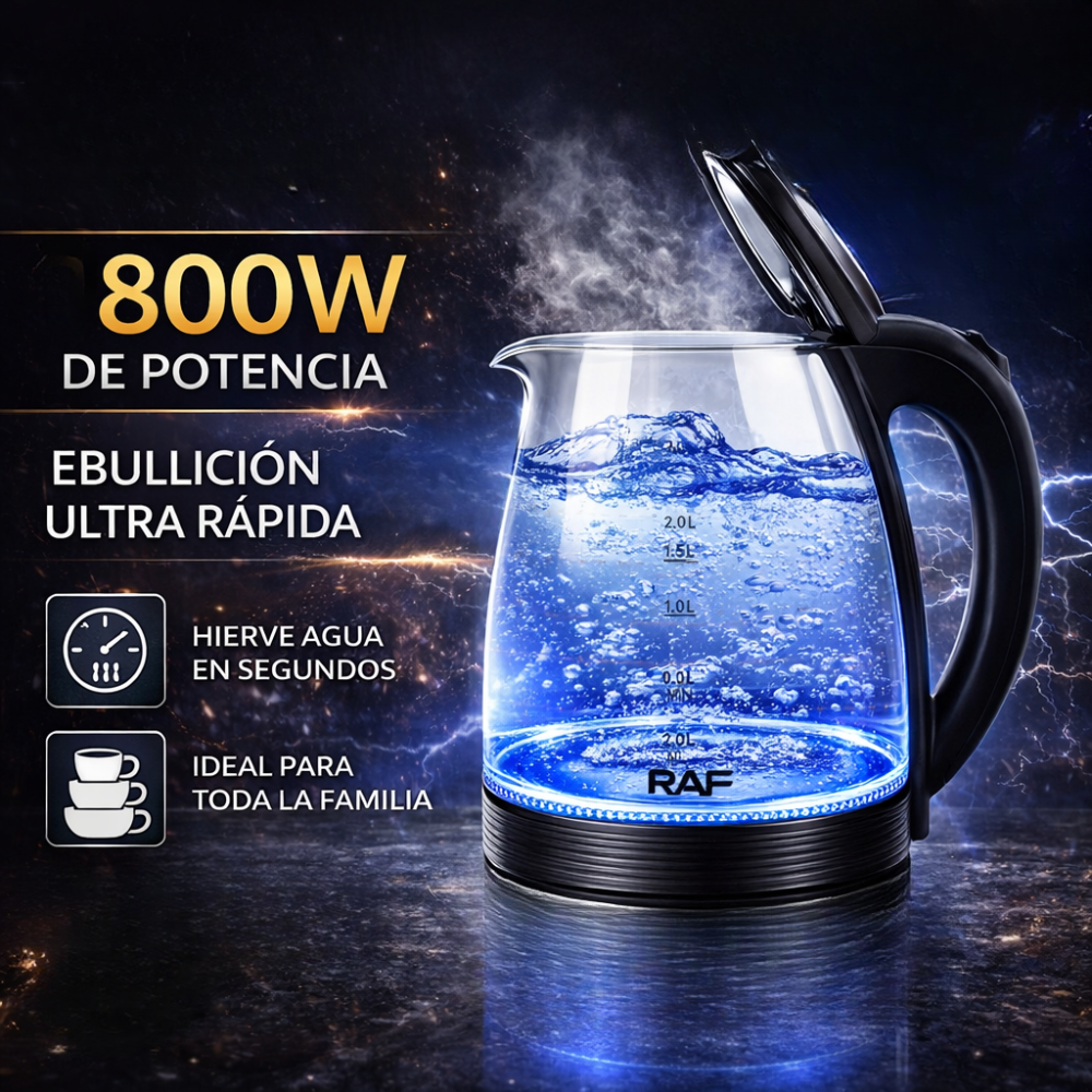 Hervidor De Agua Eléctrico Raf 2litros Base Acero Inoxidable RAF