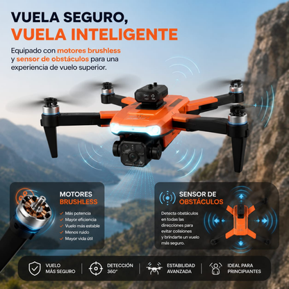 Drone 4K Wifi Dual Camara Pantalla Sensor Obstáculos J18HP