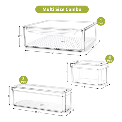Organizador Nevera Cocina Juego De 10 Contenedores Con Tapa