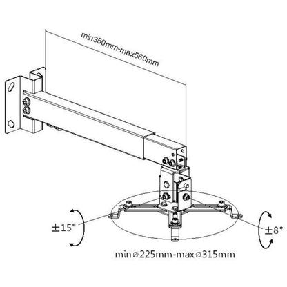 Soporte de Techo para Proyector Video Beam SH-T3 10Kg