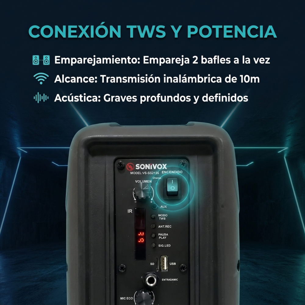 Cabina De Sonido Profesional Recargable 6.5 Sonivox VS-SS2135