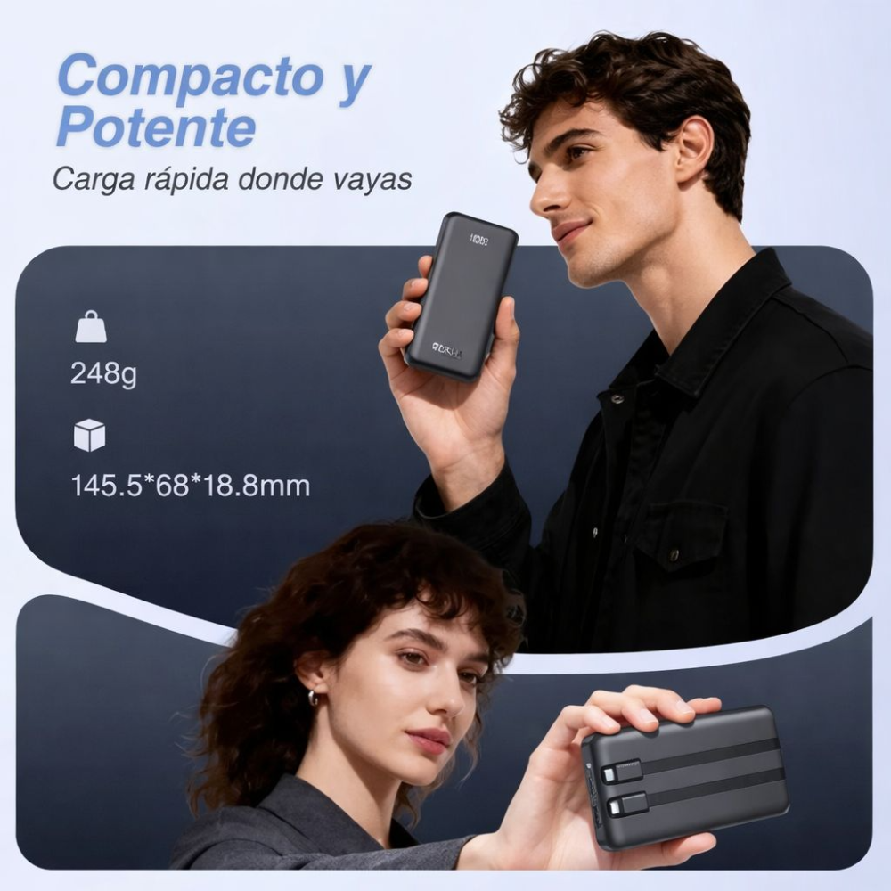 1hora Power Bank Batería Portátil 10.000mah 22.5w Bat101