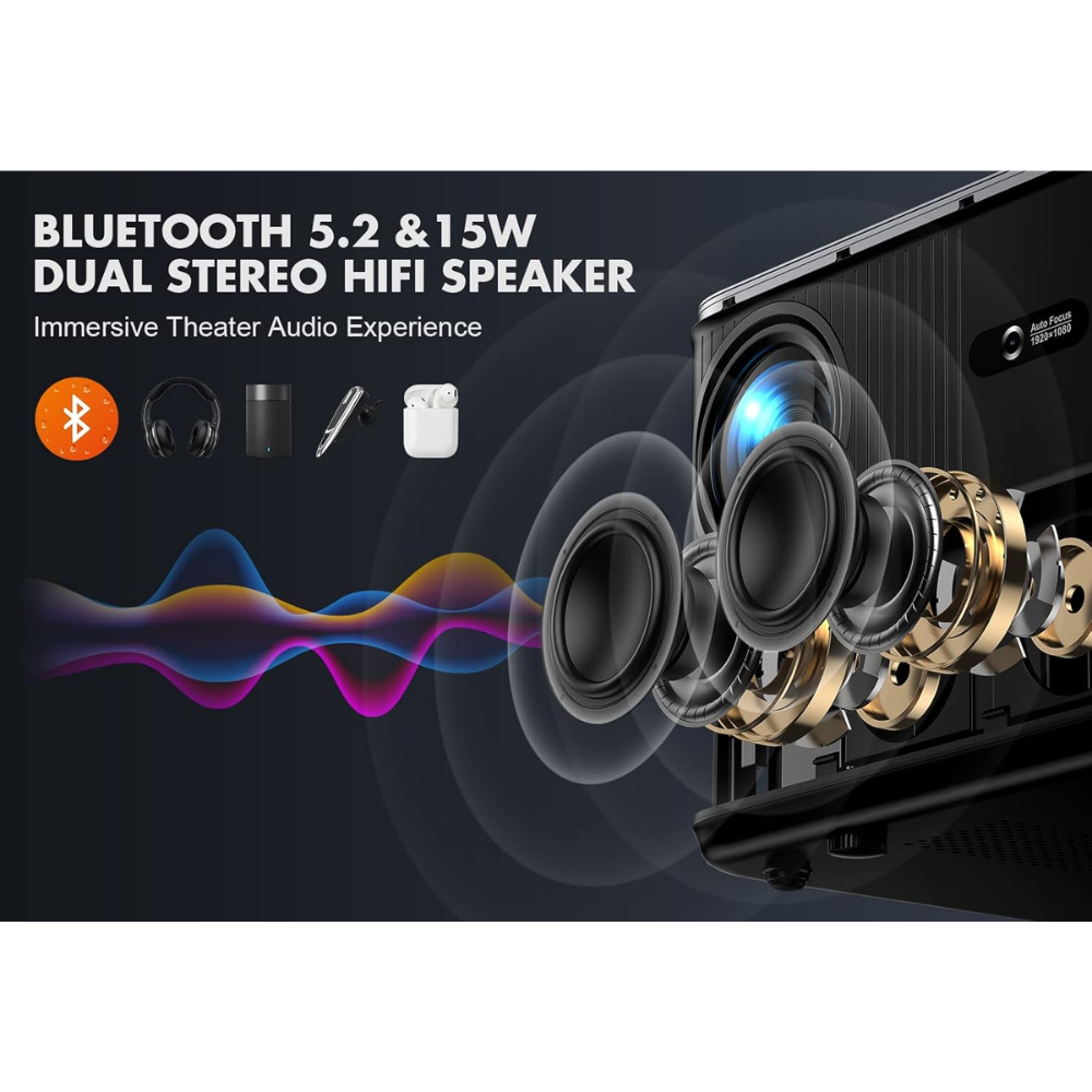 Proyector 1080p Fhd VIZONY 800 Ansi Wifi 5g Bt Auto Enfoque