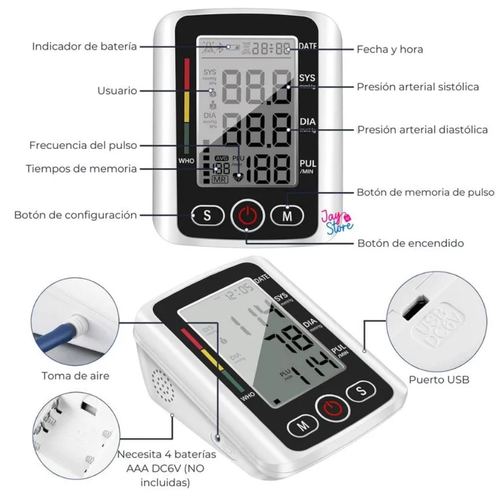 Tensiómetro De Brazo Digital Profesional Soporte De Voz X180