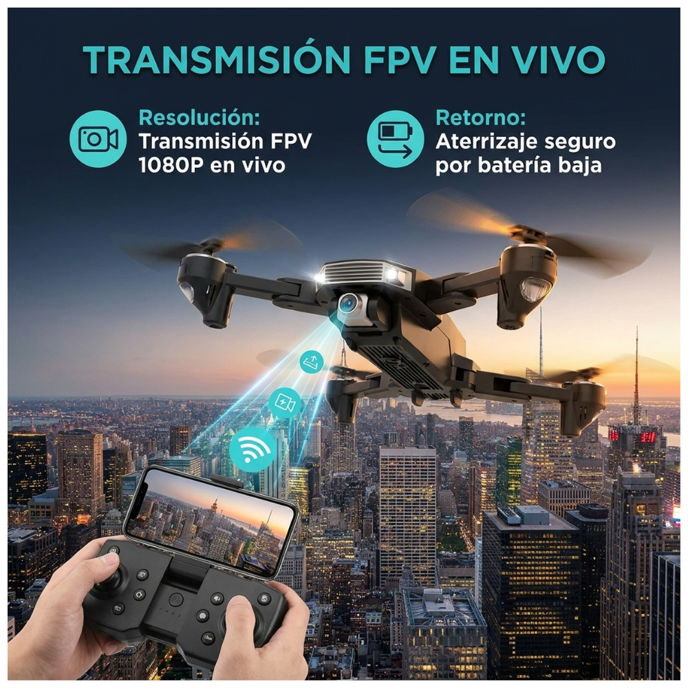 Drone GPS Camara 720P HD Wifi Motor Brushless Dual Batery S6
