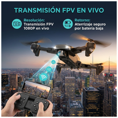 Drone GPS Camara 720P HD Wifi Motor Brushless Dual Batery S6