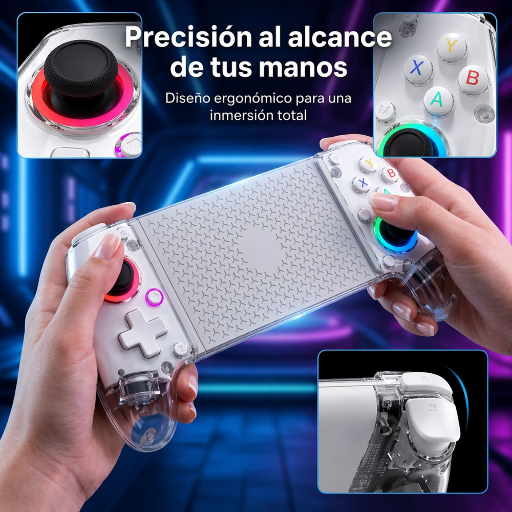 Control Gamer Q101 Extendible Rgb Bluetooth Android Ios Pc