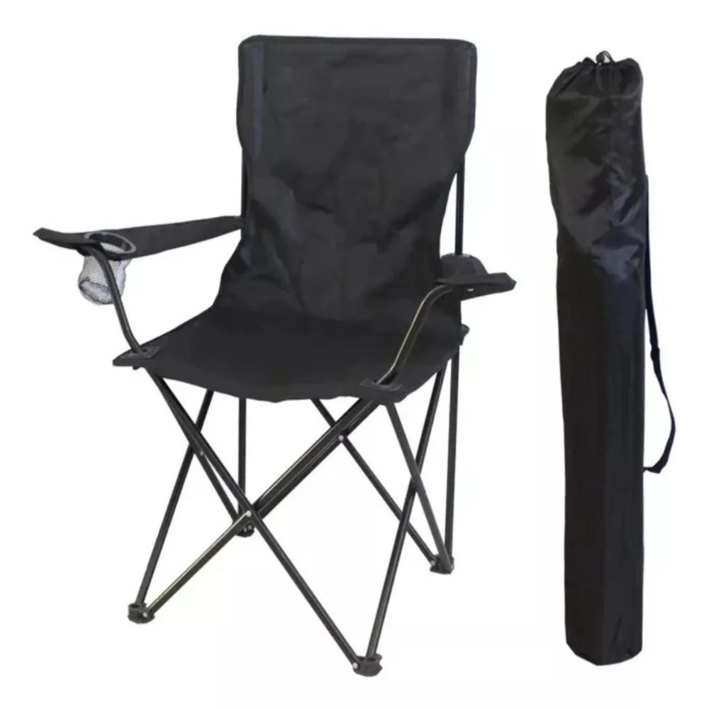 Silla Plegable De Camping Con Portavasos Para Exterioriores