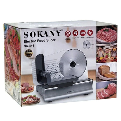 Rebanadora De Carne Sokany Eléctrica Acero Inoxidable 500w