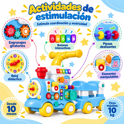 Carrito Infantil Caminador 5 En 1 Tren Didáctico Bebés Luces