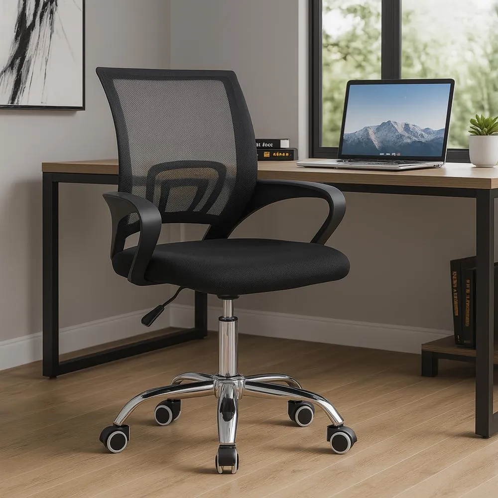 Silla Ejecutiva Oficina Escritorio Giratoria Base Cromomada