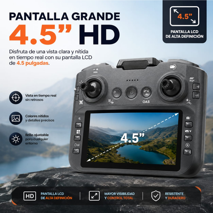 Drone 4K Wifi Dual Camara Pantalla Sensor Obstáculos J18HP