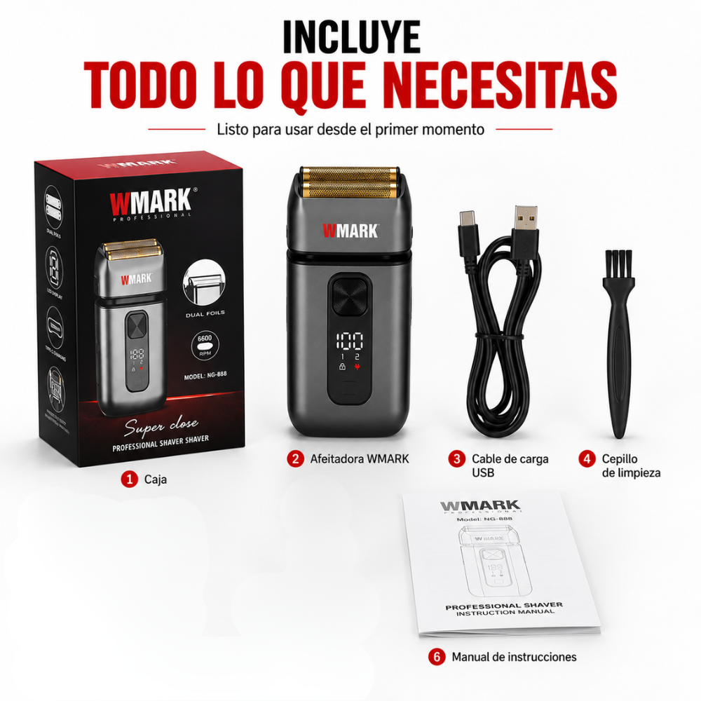Maquina De Afeitar Recortadora Profesional Wmark Ng-986